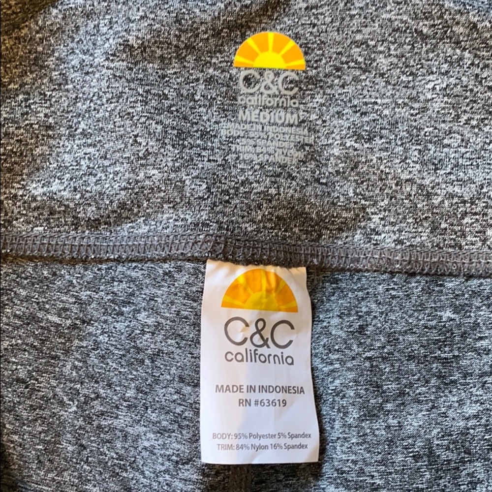 😎 C & C CALIFORNIA Gray stripe leggings sz m - Picture 5 of 5